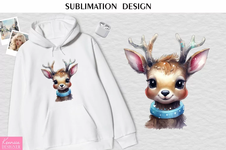 Christmas Smiling Baby Reindeer | Animal T Shirt Design