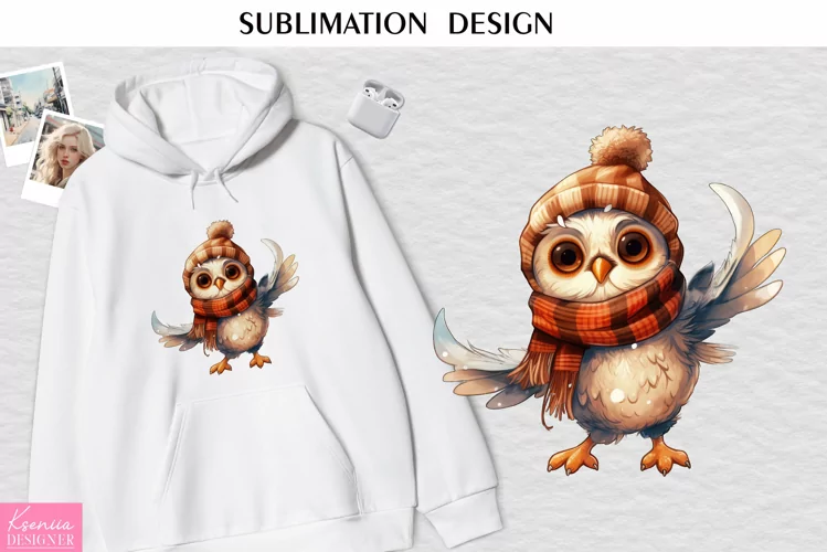 Dancing Owl Wearing Hat| Watercolor Sublimation Design