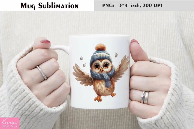 Watercolor Owl Mug Sublimation|Cartoon Design