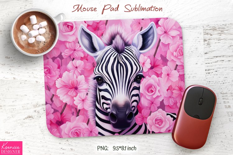 Flower Zebra Design| Mouse Pad Sublimation