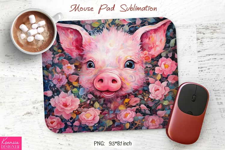 Vintage Funny Pig|Animal Mouse Pad Sublimation