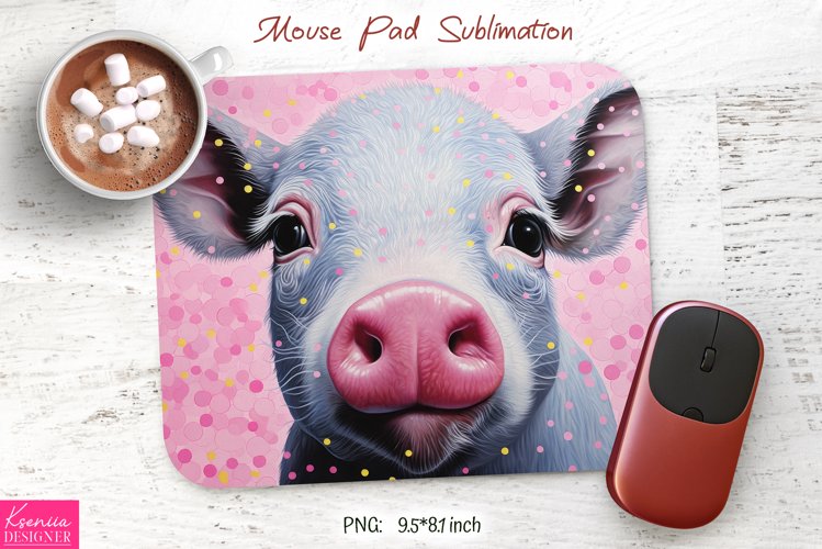 Cute Pink Pig|Animal Mouse Pad Sublimation
