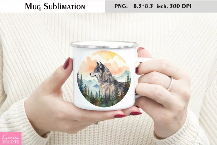 Watercolor Animal Mug Sublimation|Camping Mug Design