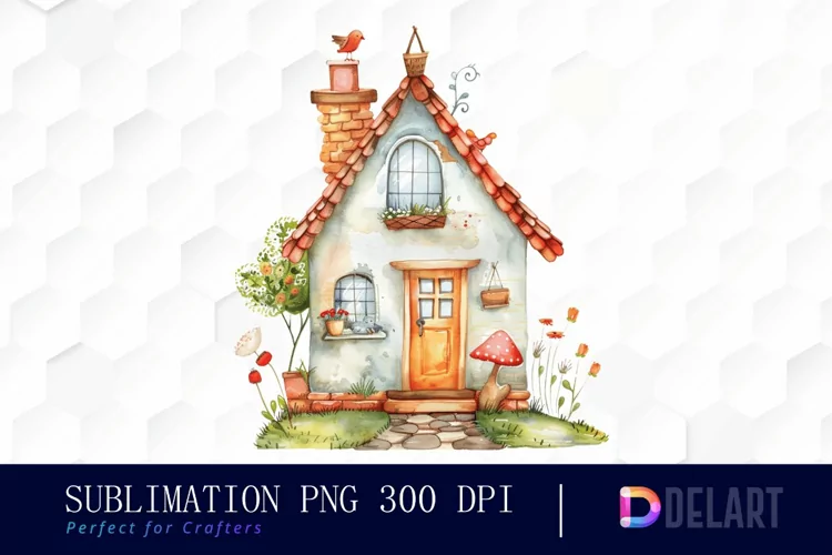 Animal House Watercolor Clipart