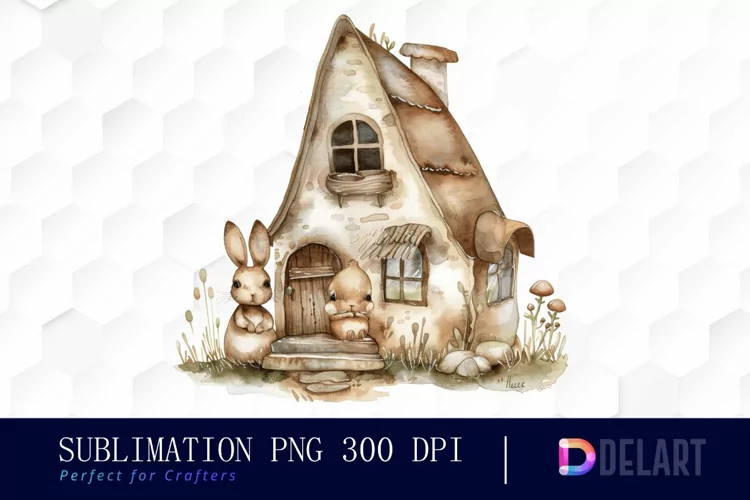 Animal House Watercolor Clipart