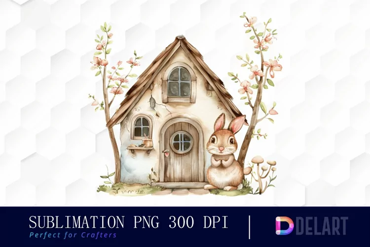 Animal House Watercolor Clipart