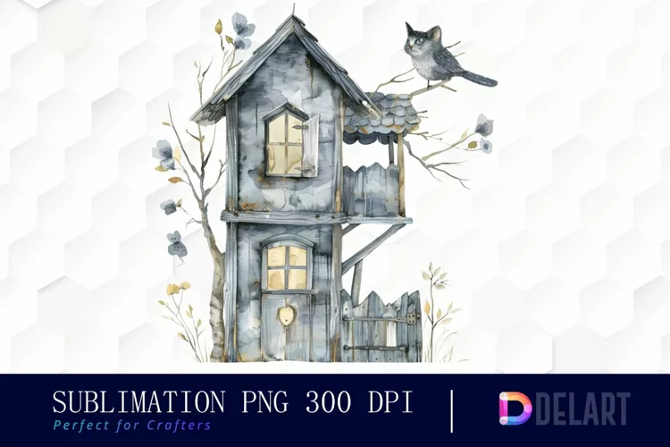 Animal House Watercolor Clipart