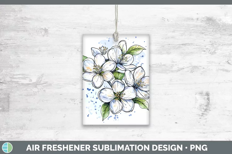 Watercolor Apple Blossom Air Freshener Sublimation Car Fresh