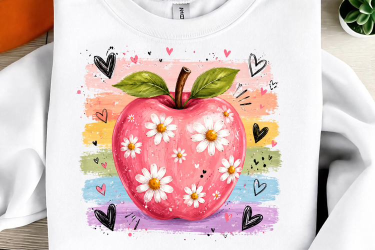Watercolor Apple Teacher PNG