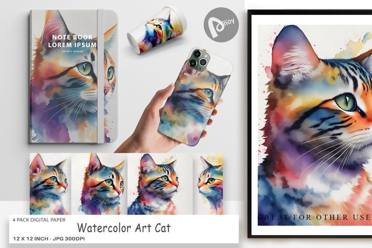 Cat Watercolor Image 17