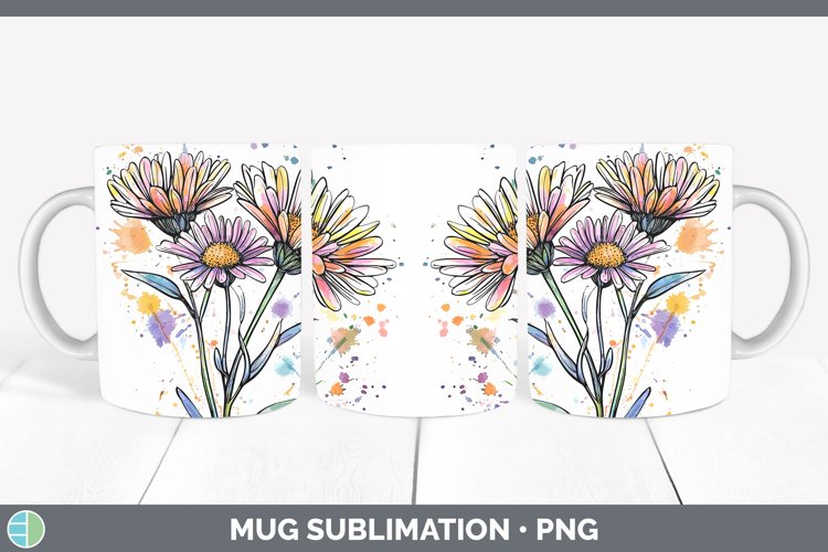 GorgeousWatercolor Mug Wrap design.