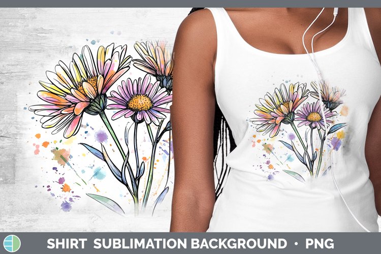 Watercolor Aster Shirt Sublimation Sublimation Background De