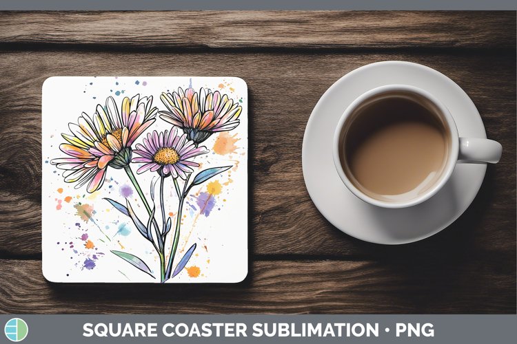 GorgeousWatercolor Square Coaster design.