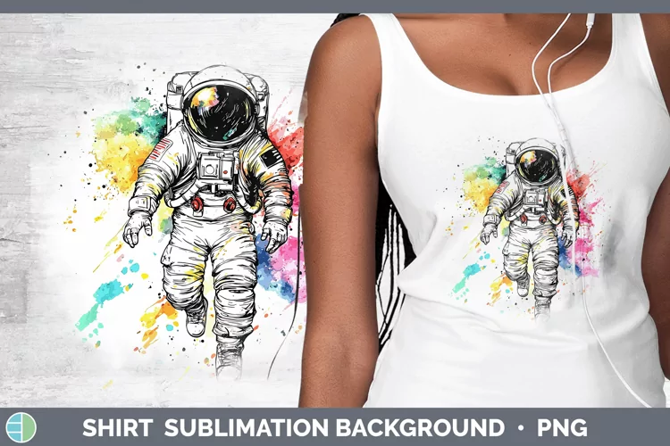 Watercolor Astronaut Shirt Sublimation Sublimation Backgroun