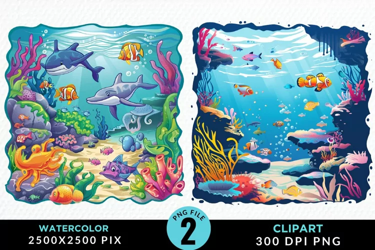 Watercolor Atlantis Sea Witch Clipart