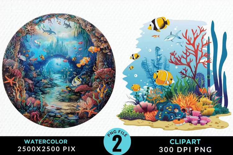 Watercolor Atlantis Sea Witch Art Clipart