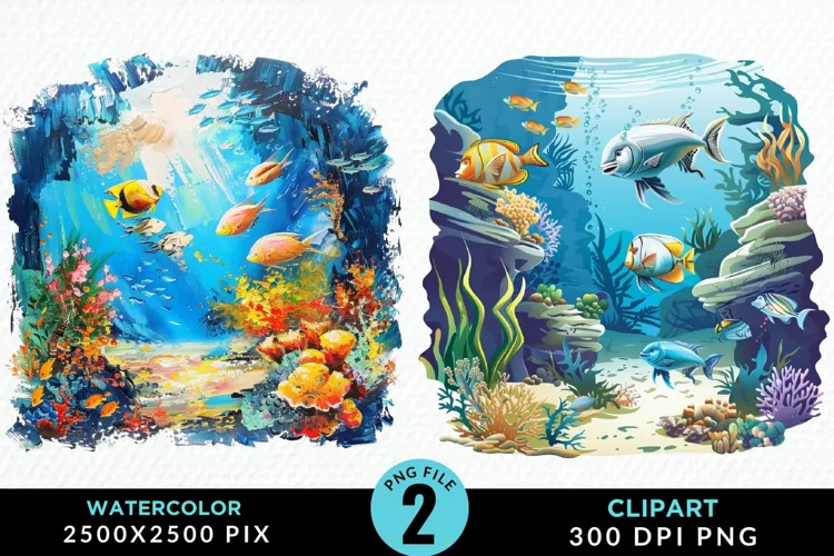 Watercolor Atlantis Sea Witch Art Clipart