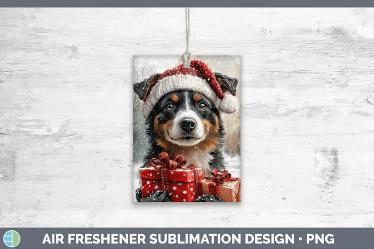 Watercolor Australian Kelpie Air Freshener Sublimation Car F
