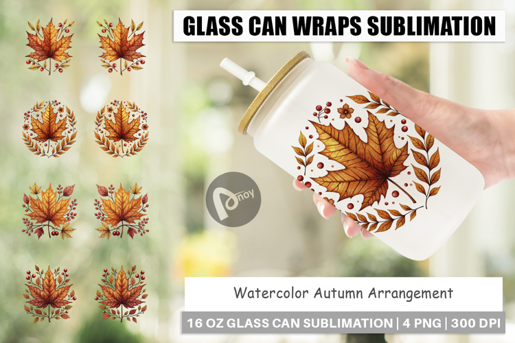 Autumn Arrangement Glass Can