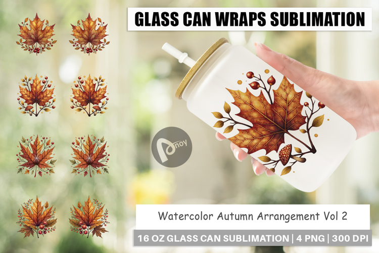 Autumn Arrangement Glass Can