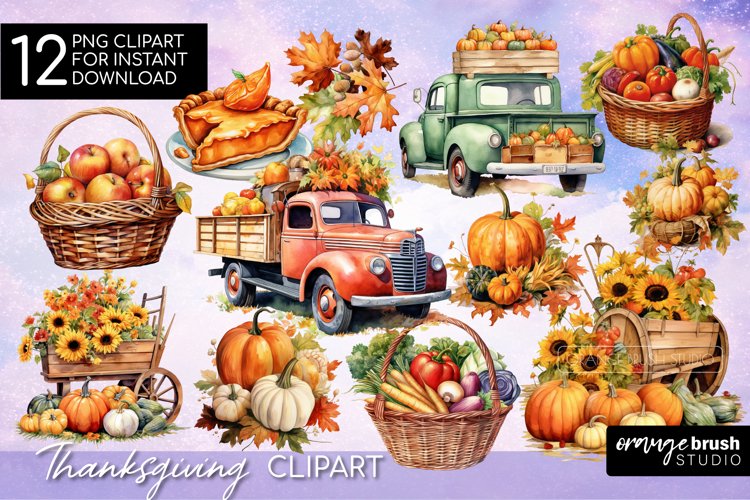 Thanksgiving Watercolor Clipart Image 24