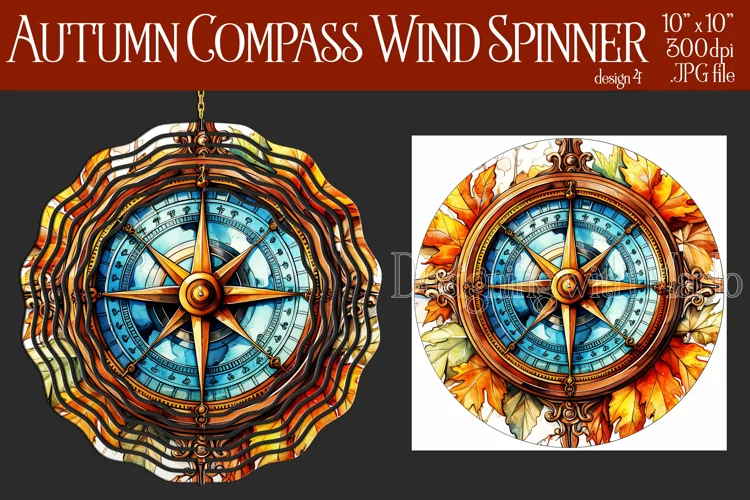 Autumn Wind Spinner, Sublimation Autumn Compass Wind Spinner