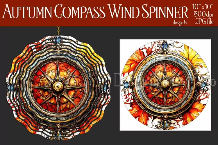 Autumn Wind Spinner, Sublimation Autumn Compass Wind Spinner
