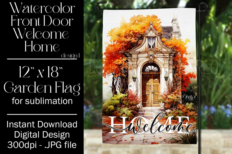 Autumn Front Door 12x18 Welcome Home Garden Flag Sublimation