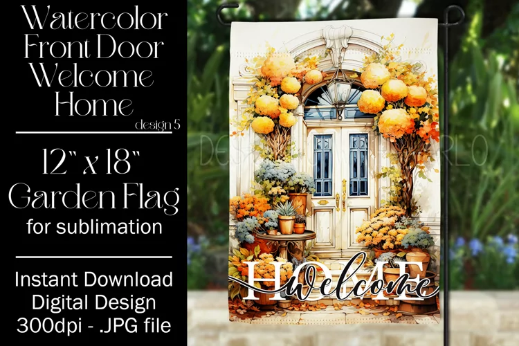 Autumn Front Door 12x18 Welcome Home Garden Flag Sublimation