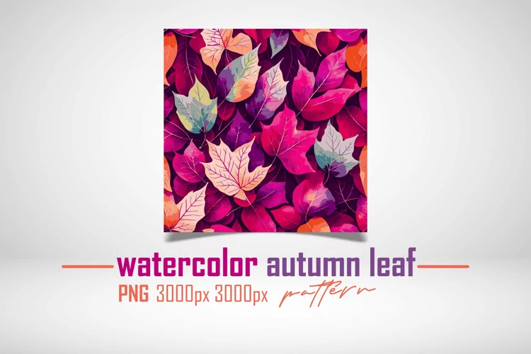 Watercolor Autumn Leaf Pattern Design, fall leaves wrapping