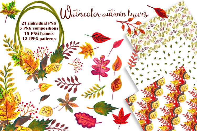 Watercolor Cliparts Autumn Leaves