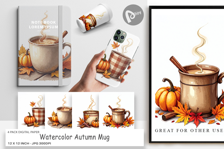 Autumn Mug Digital Paper