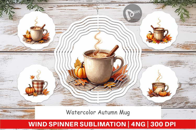Autumn Mug Wind Spinner