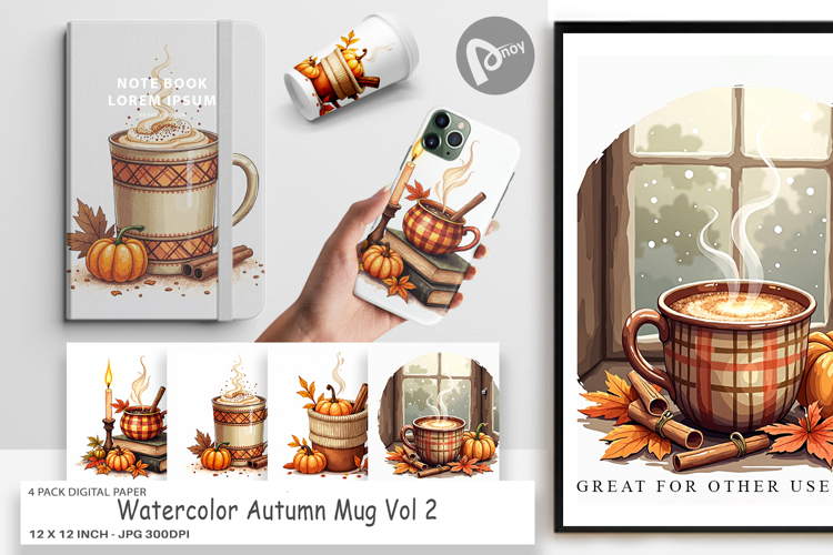 Autumn Mug Digital Paper