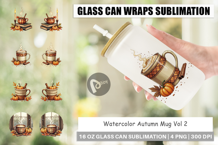 Autumn Mug Glass Can