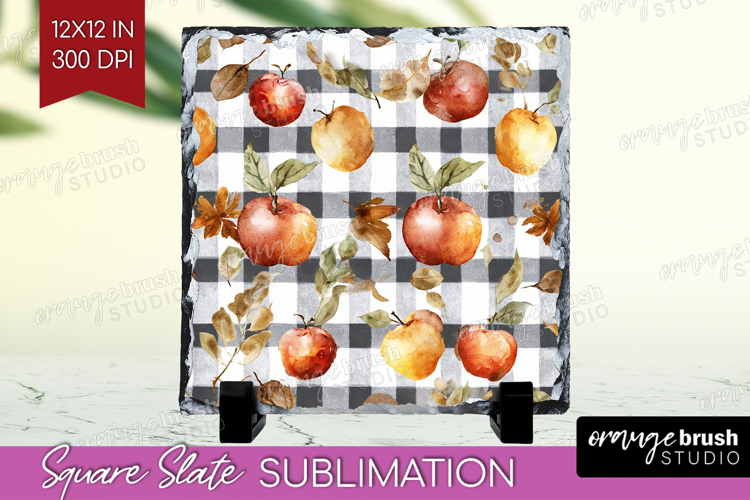 Cozy Autumn Slate PNG - Harvest Season Square Slate