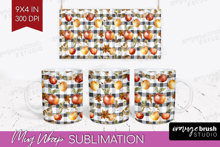 Cozy Autumn Mug Wrap - Harvest Season Mug PNG Sublimation