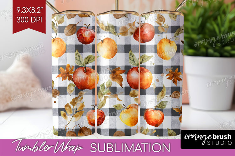 Cozy Autumn Tumbler Wrap - Harvest Season Tumbler PNG