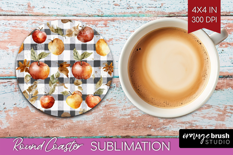 Cozy Autumn Round Coaster - Harvest Season Coaster PNG
