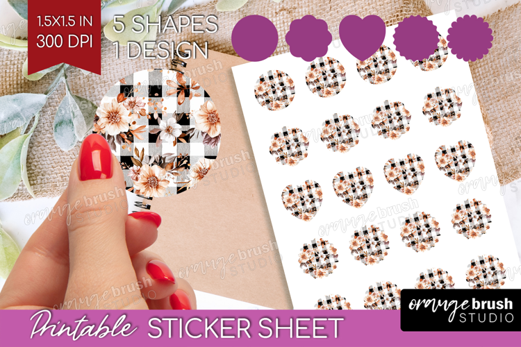 Cozy Autumn Round Sticker - Harvest Season Printable Sticker