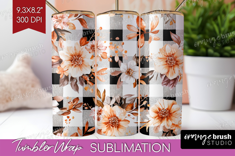 Cozy Autumn Tumbler Wrap - Harvest Season Tumbler PNG