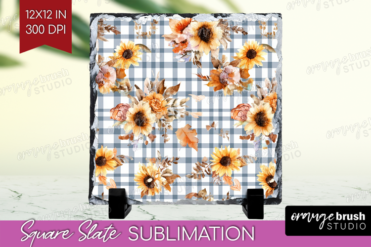Cozy Autumn Slate PNG - Harvest Season Square Slate