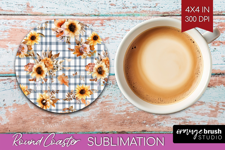 Cozy Autumn Round Coaster - Harvest Season Coaster PNG