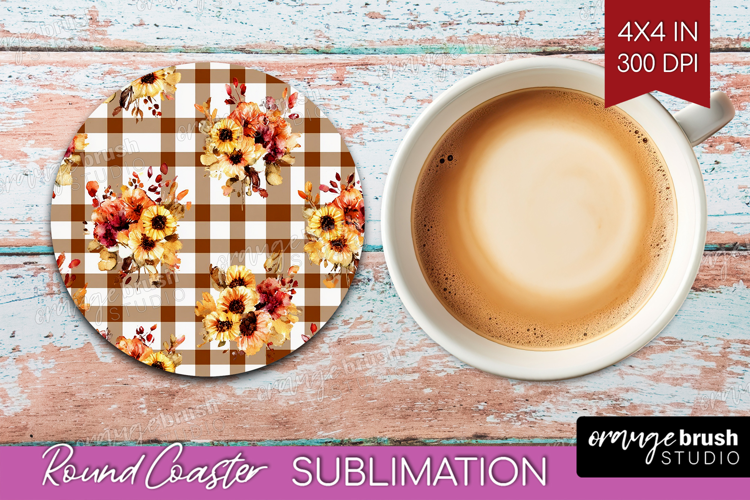 Cozy Autumn Round Coaster - Harvest Season Coaster PNG