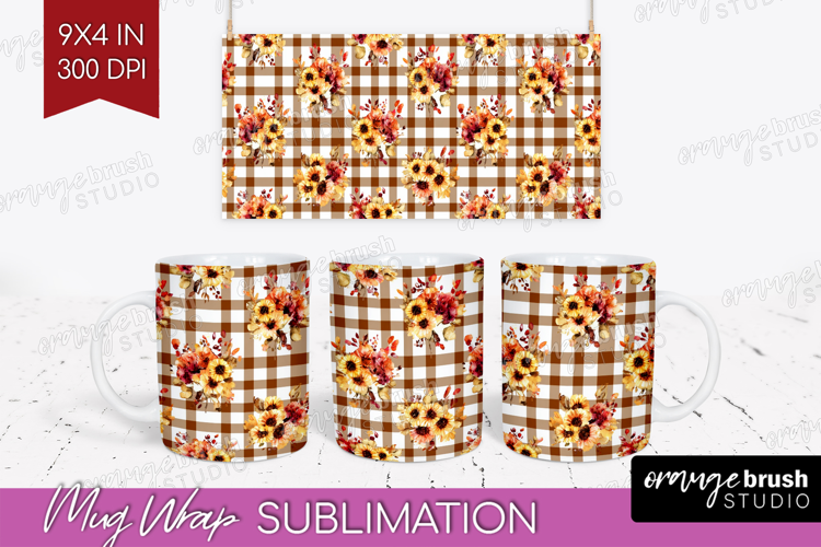 Cozy Autumn Mug Wrap - Harvest Season Mug PNG Sublimation