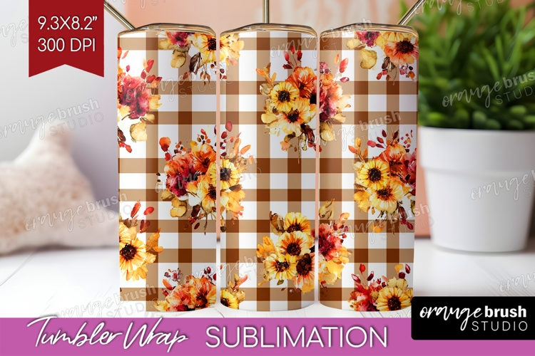 Cozy Autumn Tumbler Wrap - Harvest Season Tumbler PNG