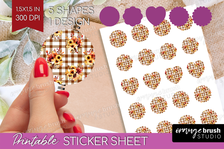 Cozy Autumn Round Sticker - Harvest Season Printable Sticker