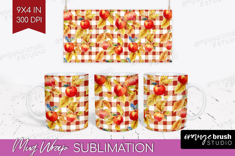 Cozy Autumn Mug Wrap - Harvest Season Mug PNG Sublimation