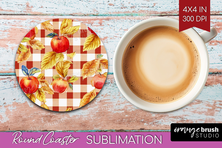 Cozy Autumn Round Coaster - Harvest Season Coaster PNG