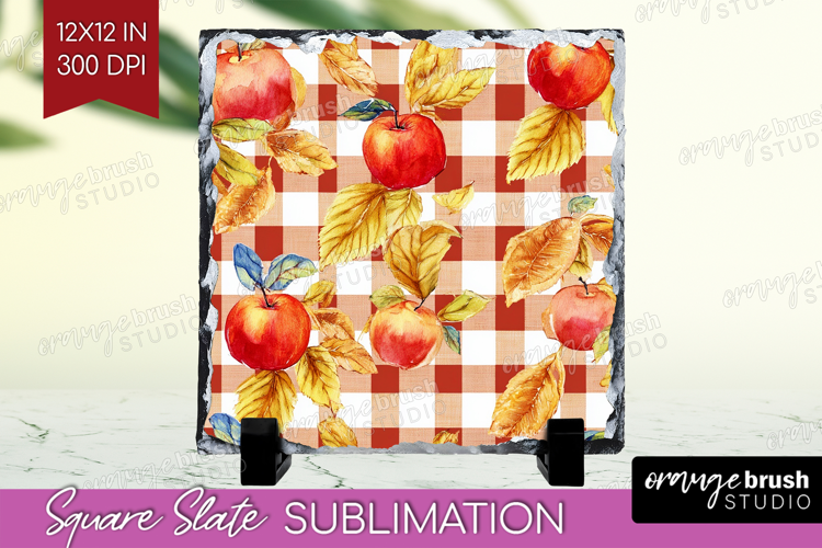 Cozy Autumn Slate PNG - Harvest Season Square Slate
